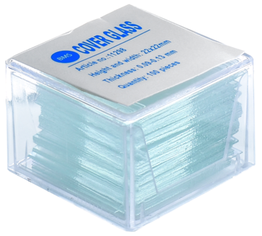 Cubreobjetos BMS blanco puro 22 x 22 mm, 100 pieces, 0.09 - 0.13 mm