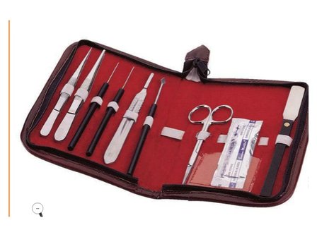 Dissecting set in case, 9-parts