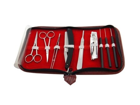 Dissecting set in case, 9-parts