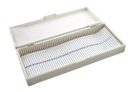 Microscope slide box for 50 slides