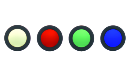Jeu de filtres de couleur source de lumi&egrave;re LED, jaune, rouge, vert et bleu