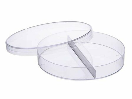 Petri dish 2 compartments, plastic