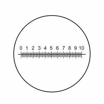 Scale Reticle, 10mm in 100 Divisions, dia 22mm