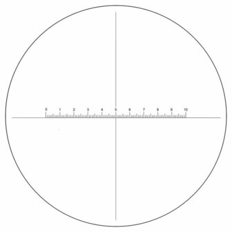 Scale Reticle, 10mm in 100 Divisions, dia 19mm