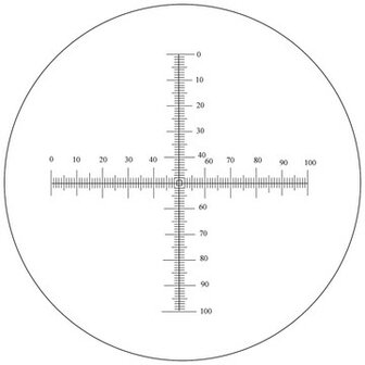 Reticle with Crossed Scales 10mm/0.1mm