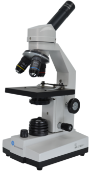 Microscoop BMS 100-FL LED, UK-stekker en micrometeroculair