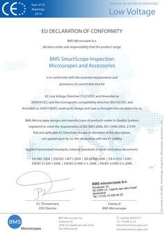 Certificaci&oacute;n CE para Microscopios de Inspecci&oacute;n BMS SmartScope y Accesorios