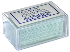 Helderwit BMS dekglaasjes 22 x 40 mm, 100 stuks, 0,13 - 0,17 mm