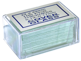 Helderwit BMS dekglaasjes 22 x 64 mm, 100 stuks, 0,13 - 0,17 mm