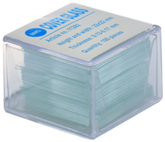 Pure white BMS cover slips 22 x 22 mm, 100 pieces, 0.13 - 0.17 mm